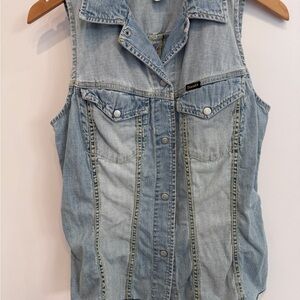 Diesel Vintage Mixed Fade Denim Vest Small